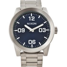 Nixon Men's 'corporal' Stainless Steel Blue Dial Watch