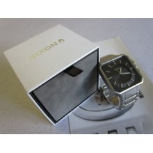 Nixon Wrist Watch The Platform All Silver / Black | 100m Steel Light W/ Box