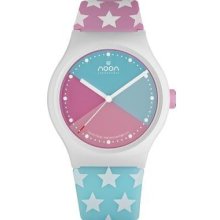 Noon Copenhagen Unisex Turning Disc Analog Plastic Watch - Multicolor Rubber Strap - Multicolor Dial - 33-064DS2