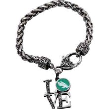 North Texas Mean Green Women's Love 7.5'' Silvertone Bracelet North Texas Mean Green Women's Love 7.5'' Silvertone Bracelet