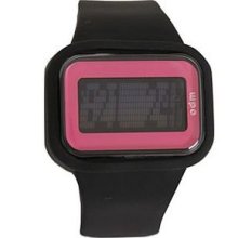 Odm Black & Pink Rainbow Digital Watch Unisex
