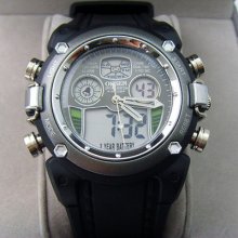 Ohsen Digital Quartz Dual Time Men's Day/date Alarm Sport Wrist Watch