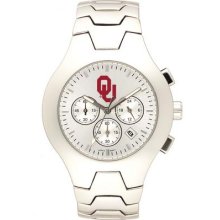 Oklahoma Sooners NCAA Men's Hall of Fame Watch with Stainless Steel Bracelet
