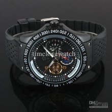 One Pcs Day And Night Shift Black Dial Pu Automatic Mechanical Watch