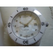 Oniss Women's Watch Quartz Diamond All White Ceramic Mop Dial Original Edition