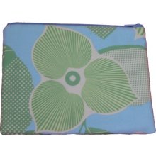 Optic Blossom Zip Top Pouch Case Padded With Fleece Cosmetic Case
