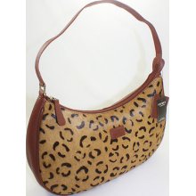 Osprey London Brown Leopard Animal Print Pony Skin Leather Hobo Handbag Â£195