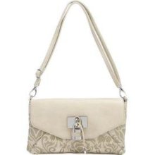 Pad-Lock Patterned Flap Shoulder Bag Gary - One Size