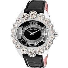 Paris Hilton Watches Women's Crown White Crystal Black Dial Shiny Blac