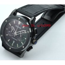 Parnis 44mm Pvd Case Black Dial Full Chronograph Quartz Mens Watch E902