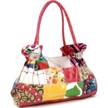 Patchwork bags Pink jacquard handbags Satchel