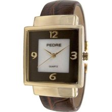 Pedre 3150Gx Women'S Gold-Tone Leather Bangle Watch- 3150Gx