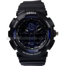 Perpetual Calendar Multifonction Digital Analog Dual Display Sport Mens Watch