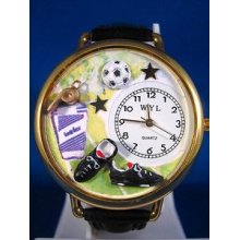 Personalized Soccer Unisex Watch - Gold (WHW-G-0820003-G)