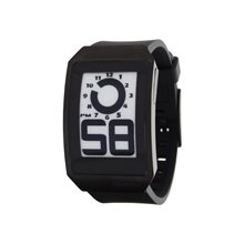 Phosphor E Ink Digital Hour Black Ion Watch with Black Polyureth