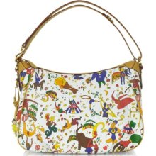 Piero Guidi Designer Handbags, Magic Circus - Coated Canvas Alice Hobo Bag