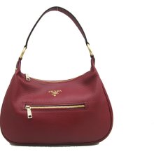 Prada BR3092 Vitello Daino Small Hobo Bag Red