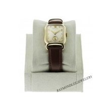 Pre-Owned Hamilton Gold Filled Manual Wind Brown Leather Band Watch