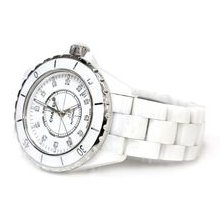 Preowned Chanel J12 White Ceramic Diamond Dial Watch - 38mm