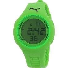 Puma Womens Loop Digital Display Neon Green Plastic Case Polyurethane Watch