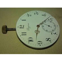 Rare Pocket Watch Movement Longines 17 Jewels Whit Chaton Center Wheel