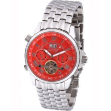 Red Face Automatic Mens Wrist Watch Jkossr