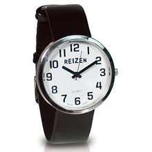 Reizen Low Vision Unisex Watch Black Leather Band