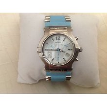 Renato Beauty Woman's Watch, Mop, Blue Rubber Strap, 40 Of 160, Euc, Worn Twice