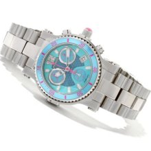 Renato Women's Beauty Diver Swiss Chronograph Blue Dial Stainless Steel Bracelet Watch