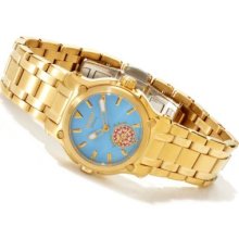 Renato Women's Calibre Robusta Swiss Quartz Topaz Accented Stainless Steel Bracelet Watch BLUE