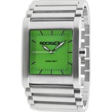 Rockwell Unisex Rook Analog Stainless Watch - Silver Bracelet - Green Dial - RK105