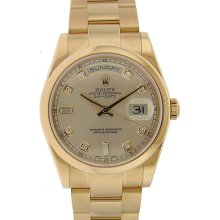 Rolex 18k Rose Gold Day-Date President with Diamond Dial