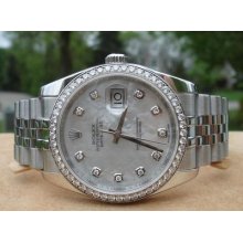Rolex Datejust 116244 Mother Of Pearl Diamond Dial Never Worn Wow