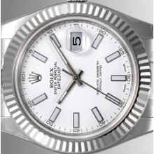 Rolex Datejust Ii (2) S/steel White Stick Dial Unworn 116334