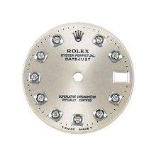 Rolex Datejust Midsize Aftermarket Diamond Dial, Silver, White Gold