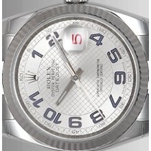 Rolex Datejust S/steel Jubilee Bracelet Silver With Blue Numbers Dial Unworn