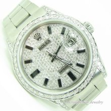 Rolex Datejust With Diamond Case & Dial, And 18k White Gold Diamond Bezel
