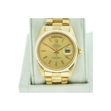 Rolex Day-Date 18073 Presidential 18K Single Quickset Barked Finish