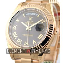 Rolex Day-Date II President Brown Roman Dial