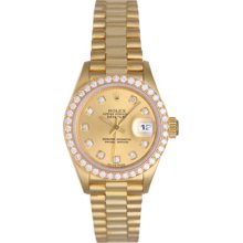 Rolex Ladies President Watch With Diamonds 69178