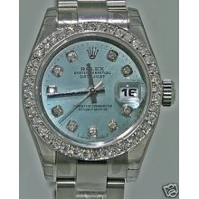 Rolex Ladies Steel Datejust Watch Diamonds Unworn 2010