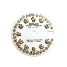 Rolex Lady Datejust Aftermarket Diamond String Dial, White, Yellow Gold