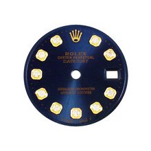 Rolex Lady Datejust Aftermarket Diamond Dial, Blue, Yellow Gold