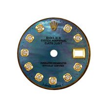Rolex Lady Datejust Aftermarket Blue MOP Diamond Dial, Yellow Gold