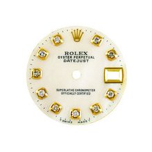 Rolex Lady Datejust Aftermarket White MOP Diamond Dial, Yellow Gold