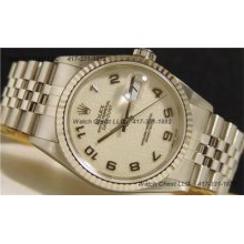Rolex Mens Datejust Arabic Jubilee 36mm 16234 Watch Chest