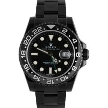 Rolex Mens PVD Steel GMT II Ceramic Bezel Watch