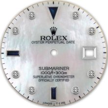Rolex Submariner Stainless Steel White Mop Serti Diamond + Sapphire Dial