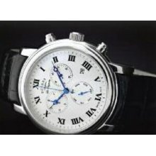 Rotary Les Originales Gents White Case Watch W/ Black Leather Strap