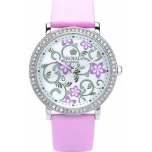 Royal London Women's Quartz Watch With Mother Of Pearl Dial Analogue Display And Pink Leather Strap 20129-02